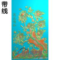 牡丹花鸟精雕图（MD-148)