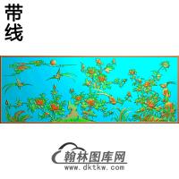 牡丹花鸟精雕图（MD-160)