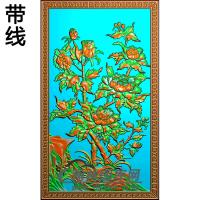 牡丹花鸟精雕图（MD-166)