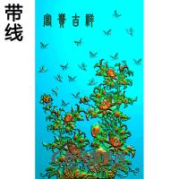 牡丹花鸟精雕图（MD-201)