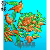 牡丹花鸟精雕图（MD-203)