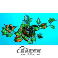 牡丹花鸟精雕图（MD-206)
