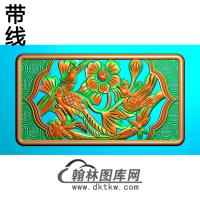 牡丹花鸟精雕图（MD-207)