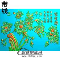 牡丹花鸟精雕图（MD-209)