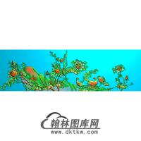 牡丹花鸟精雕图（MD-228)