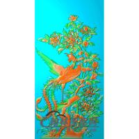 牡丹花鸟精雕图（MD-229)