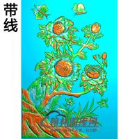 牡丹花鸟精雕图（MD-235)