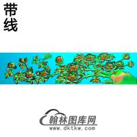 牡丹花鸟精雕图（MD-247)