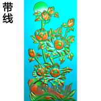 牡丹花鸟精雕图（MD-253)