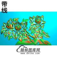 牡丹花鸟精雕图（MD-259)
