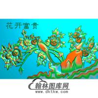 牡丹花鸟精雕图（MD-263)