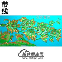牡丹花鸟精雕图（MD-264)