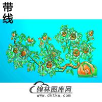牡丹花鸟精雕图（MD-285)