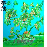牡丹花鸟精雕图（MD-304)
