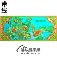 牡丹花鸟精雕图（MD-312)