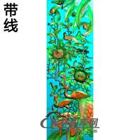 牡丹花鸟精雕图（MD-365)