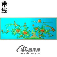 牡丹花鸟精雕图（MD-370)