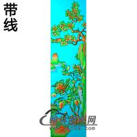 牡丹花鸟精雕图（MD-399)