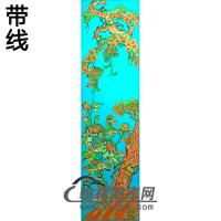牡丹花鸟精雕图（MD-404)