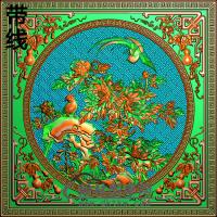 牡丹花鸟精雕图（MD-417)