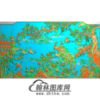 牡丹花鸟精雕图（MD-424)