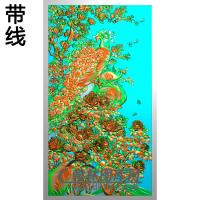 牡丹花鸟精雕图（MD-430)