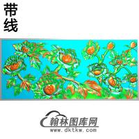 牡丹花鸟精雕图（MD-452)