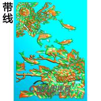 牡丹花鸟精雕图（MD-454)