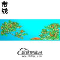牡丹花鸟精雕图（MD-456)