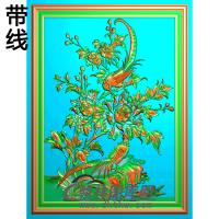 牡丹花鸟精雕图（MD-470)