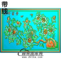 牡丹花鸟精雕图（MD-477)