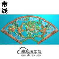 牡丹花鸟精雕图（MD-537)