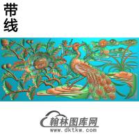 牡丹花鸟精雕图（MD-556)