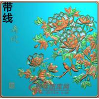 牡丹花鸟精雕图（MD-565)