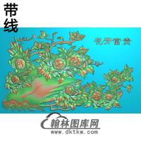 牡丹花鸟精雕图（MD-586)
