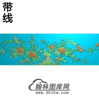 牡丹花鸟精雕图（MD-595)