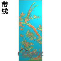 牡丹花鸟精雕图（MD-609)