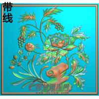 牡丹花鸟精雕图（MD-617)