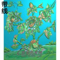 牡丹花鸟精雕图（MD-623)
