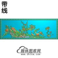 牡丹花鸟精雕图（MD-635)