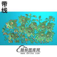 牡丹花鸟精雕图（MD-644)