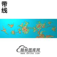 牡丹花鸟精雕图（MD-646)