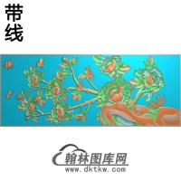 牡丹花鸟精雕图（MD-667)