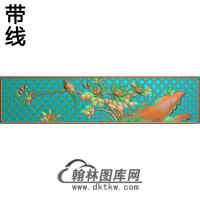 牡丹花鸟精雕图（MD-672)