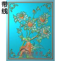 牡丹花鸟精雕图（MD-692)
