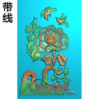 牡丹花鸟精雕图（MD-700)