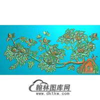 牡丹花鸟精雕图（MD-703)