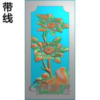 牡丹花鸟精雕图（MD-712)
