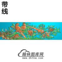 牡丹花鸟精雕图（MD-751)