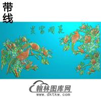 牡丹花鸟精雕图（MD-752)